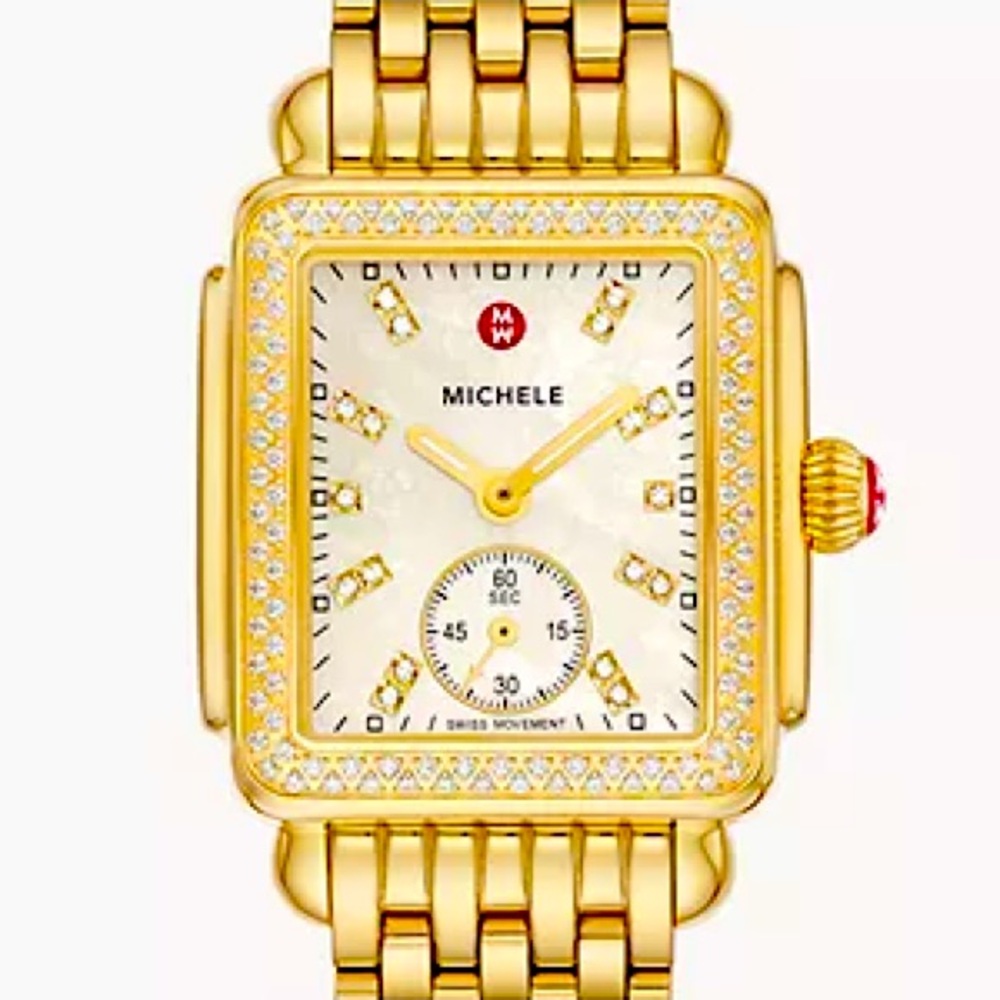 Michele Top of the Line Gold & Diamond Chronograph Women's Watch w/ Paper😍EUC - Picture 2 of 6